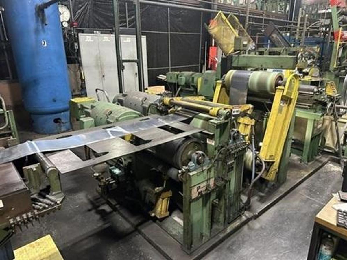 Used 18" x .025" PM / Andritz Oscillating Slitting Line with 12 Recoilers