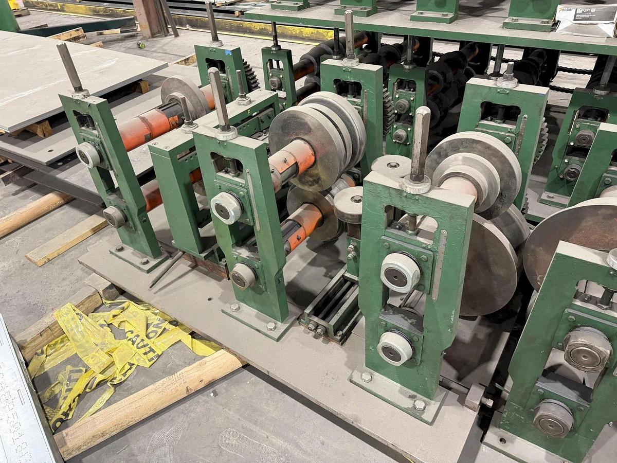 Used 12 Stand x 3.5” Arbor x 26” Roll Space Bradbury C&Z Purlin Roll Forming Line