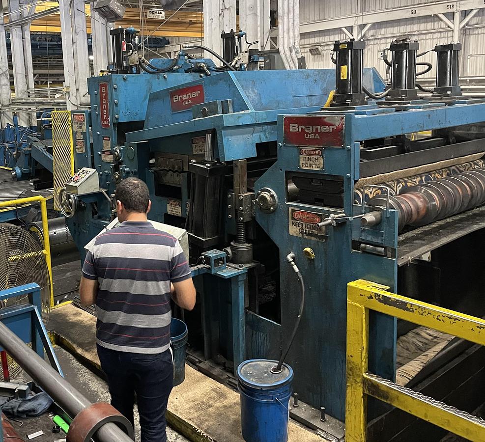 Used 60" x .250" x 60,000 Lbs. Braner Slitting Line
