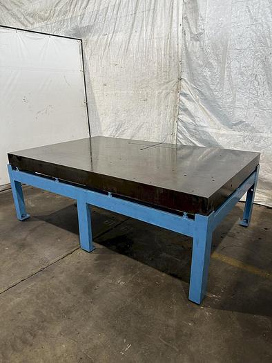 Used 60" X 96" CAST IRON SURFACE PLATE W/ STAND