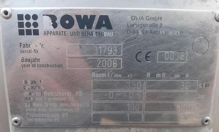 Used Tank, 92 Gallon, S/st, 28" X 30", Jkt, DT/DB, F #S743589