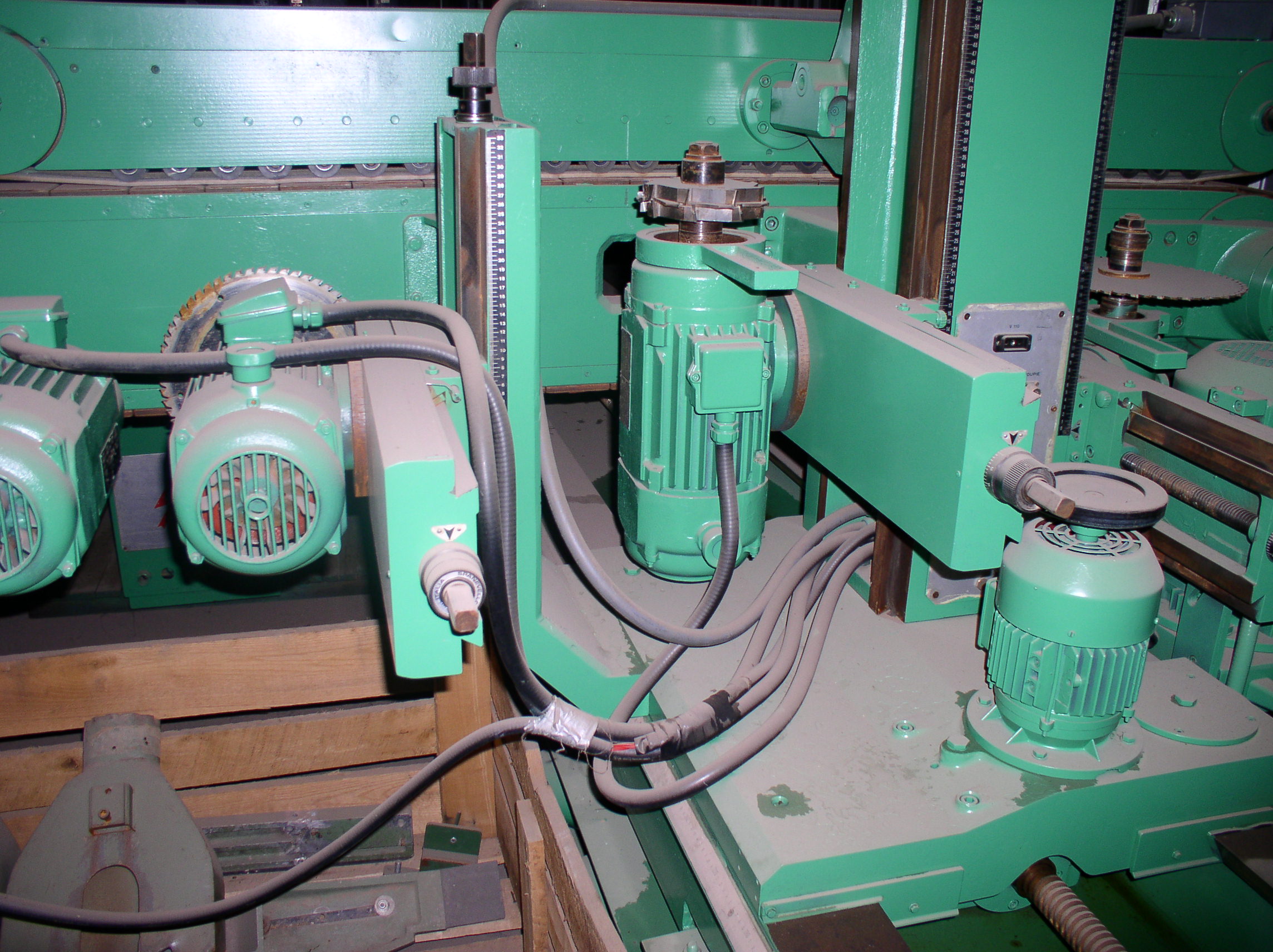 Used 136" SPANEVELLO Double End Tenoner; 6 Heads