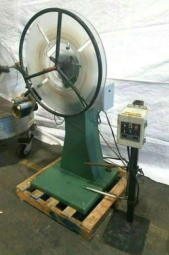 Used PA Industries Motorized Stock Material Payoff Reel Feed to Press