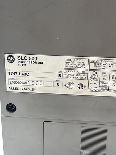 Used Allen-Bradley 1747-L40C Ser B 1746-A2 Ser A