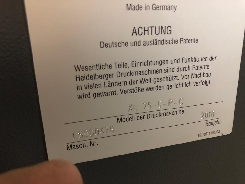 Used Heidelberg XL 75-6-P-C