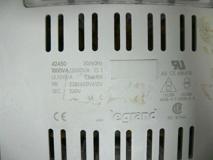 Used Legrand Class 105 Transformer 42450 230/400V 4 Amp AS CS6864N 50/60Hz