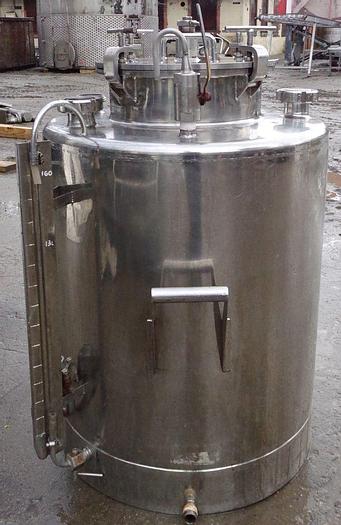 Used Tank, 50 Gallon, 316 Stainless Steel, 23" x 27", FT/FB, Less drive, #S742872