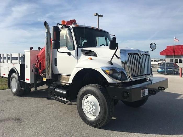 Used 2008 International 7300 4x4 Flatbed Knuckle Boom Truck - C44371