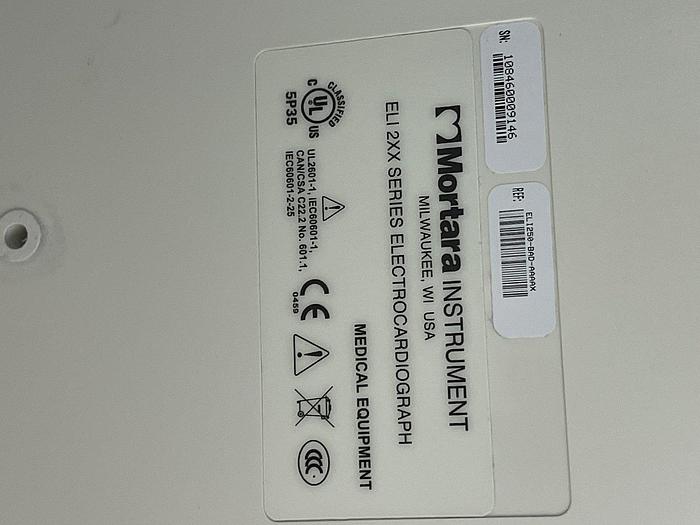 Gebraucht Mortara Instrument ELI 250 EKG Gerät auf Trolley mit EKG Kabel