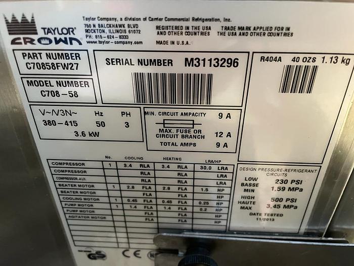 Used TAYLOR ICE CREAM MACHINE (2)