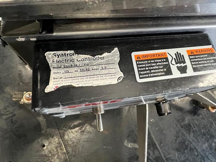 Used USED SYNTRON VIBRATORY MAGNETIC FEEDER, 6" WIDE X 20" LONG, STAINLESS STEEL