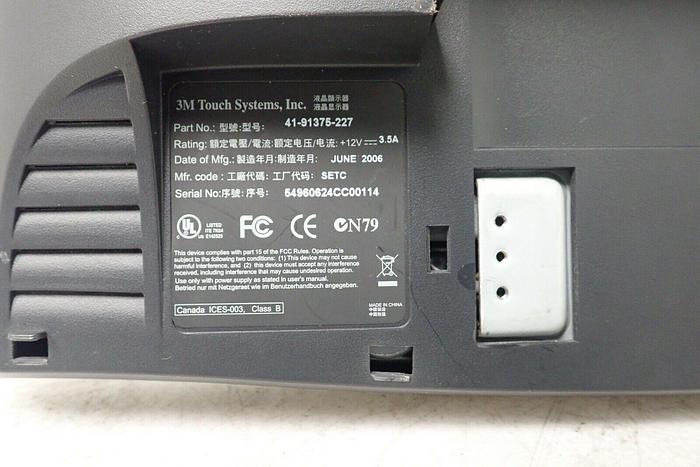 Used 3M Touch Systems 11-91375-227 Micro Touch 17" Touch Screen