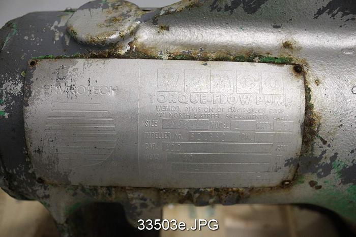 Used Wemco E 4x9S Torque-Flow 4x4 Pump, Model E #33503