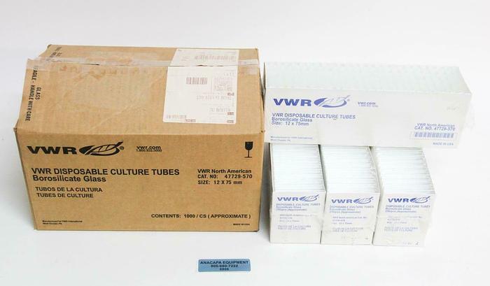 VWR 47729-570 Glass Culture Tubes 5mL 12 x 75mm Durex Borosilicate NEW LOT (6806