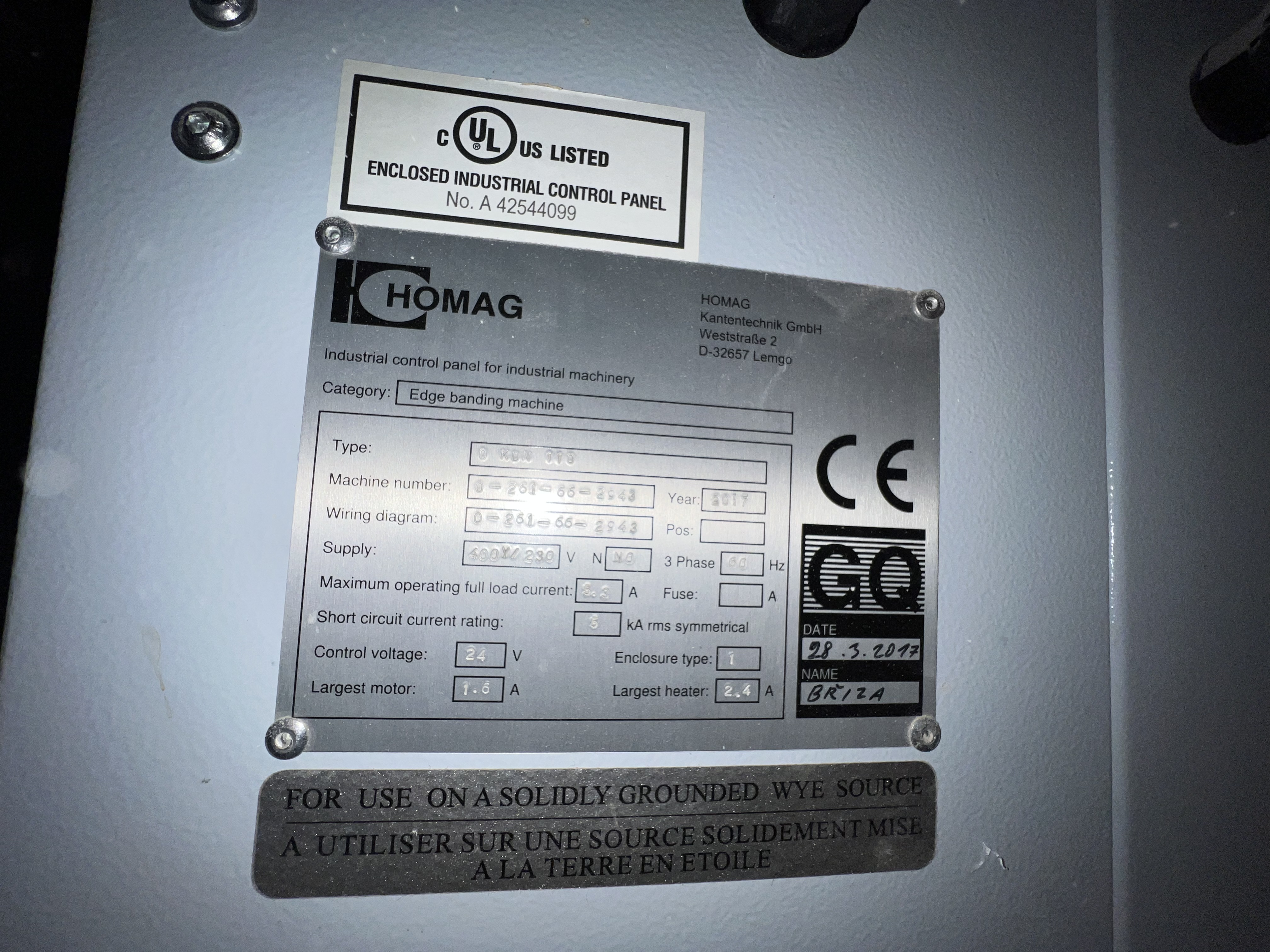 Used 2017 Homag Ambition 1100