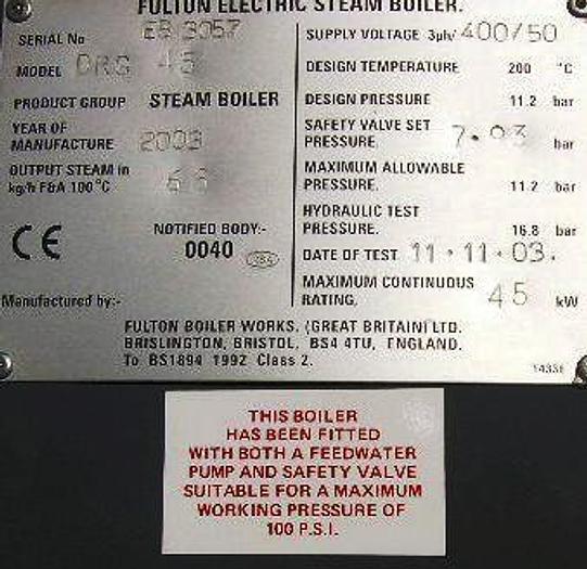 FULTON ELECTRIC STEAM BOILER