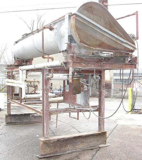 Used 12" x 128" LONG HOLLOW FLIGHT TWIN SCREW AUGER DRYER - S/S
