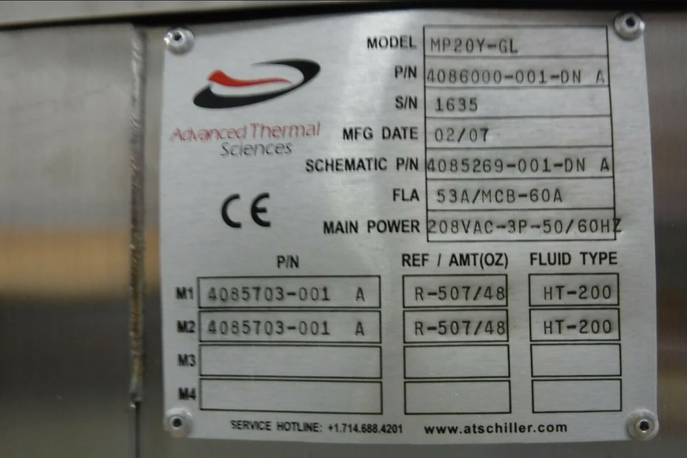 Used Advanced Thermal Sciences ATS BE AEROSPACE CHILLER