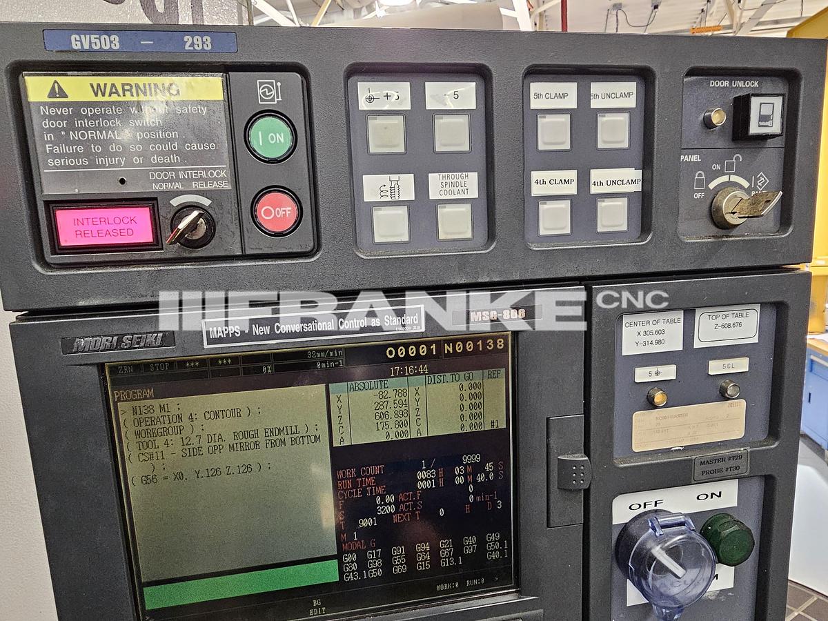Used 2001 MORI SEIKI GV-503/5AX 5-Axis machining center