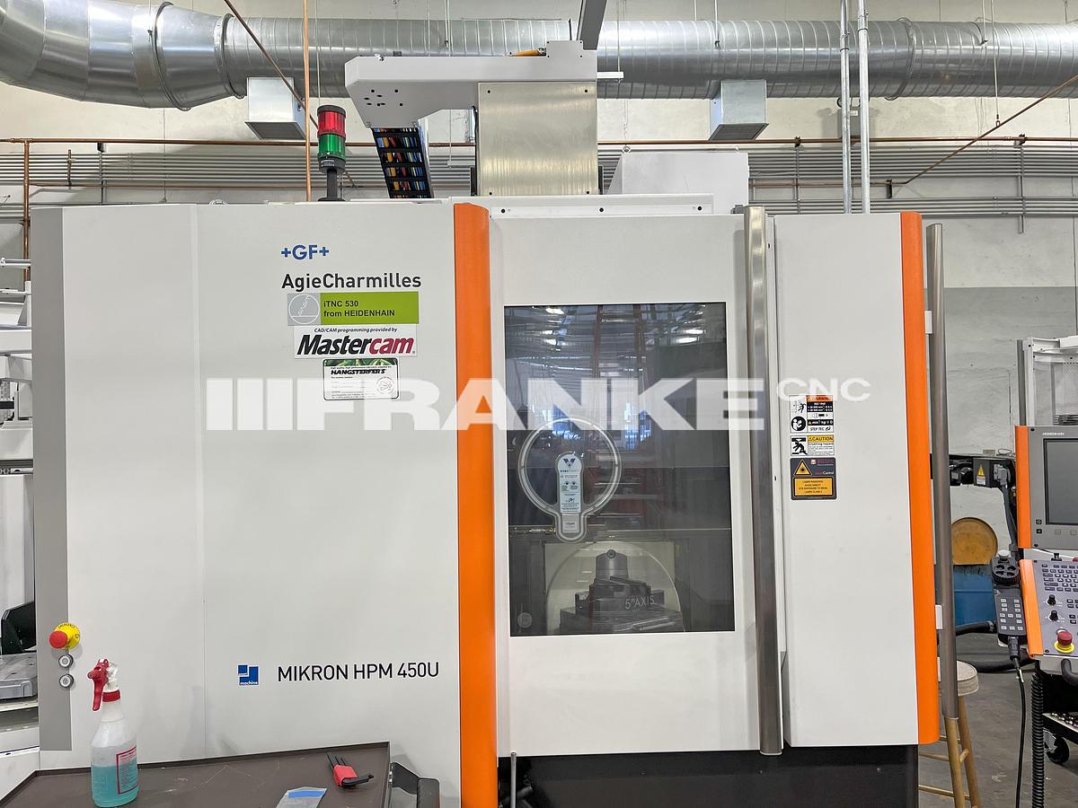 Used 2014 MIKRON MILL HPM450U 5-Axis with 7 pallets automation, 60 tools ATC