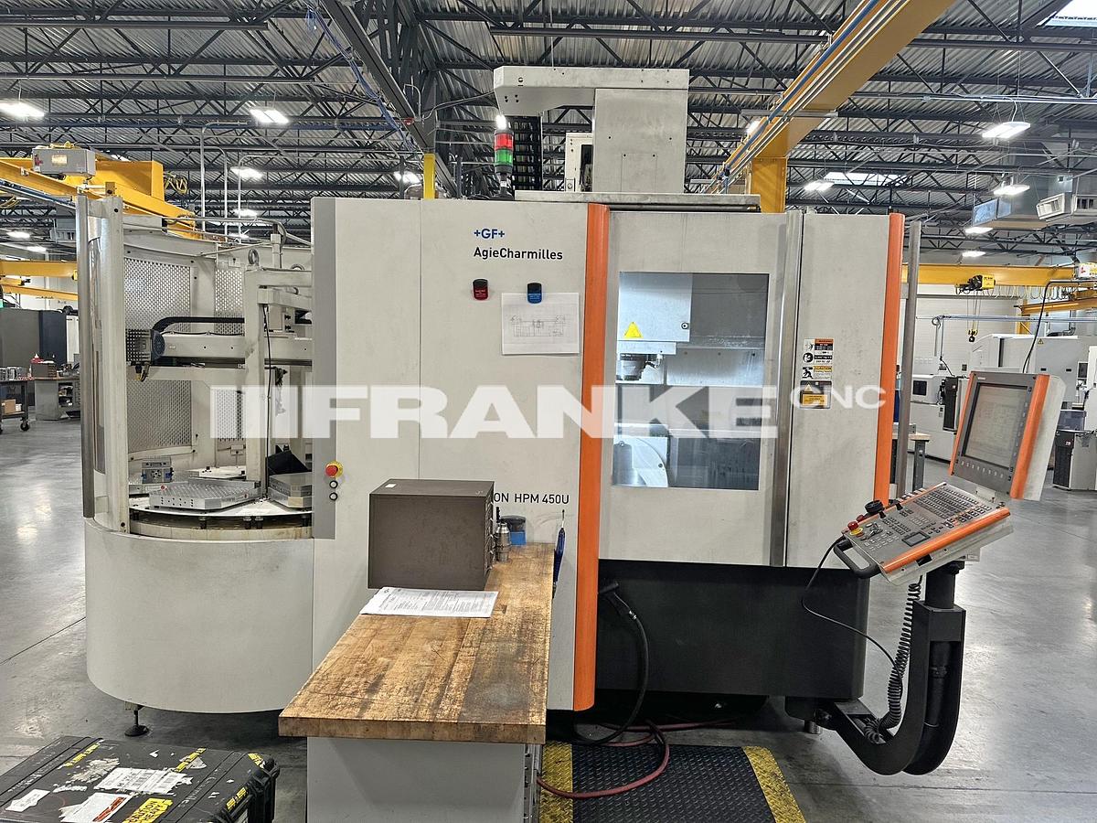 Used 2012 MIKRON MILL HPM450U 5-Axis with 7 pallets automation, 120 tools