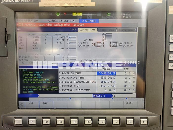 Used 2018 OKUMA GENOS L300-MYW-e CNC Lathe with Sub Spindle