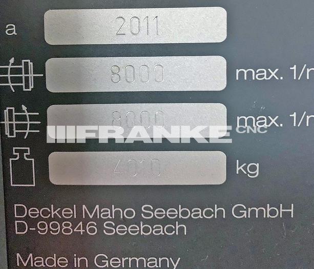 Used 2011 DMG MORI DMU 50 eco 5-Axis VMC