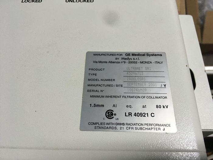 Used GE ultranet sri 45296713 Collimator