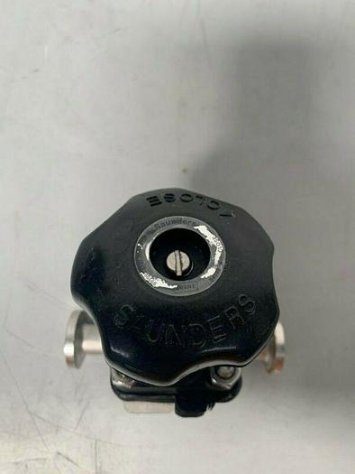 Used Saunders Stainless Steel Diaphragm Valve w/ 1" Sanitary Fitting