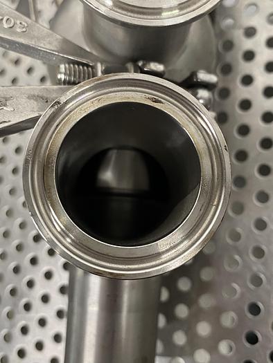 Used SPX M18BP816631TTT SW4D 1.5" S-LINE 74mm SS Valve w/ 1 1/2" Sanitary Fittings