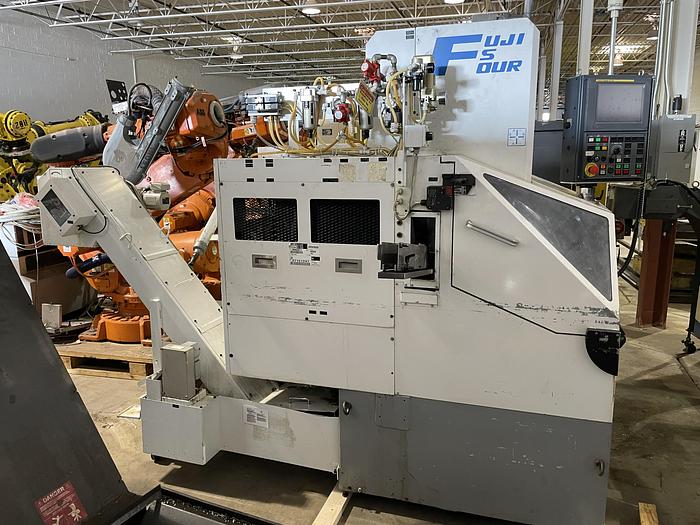 Used FUJI FS4-31 CNC GANG TOOL CNC LATHE WITH ROBOT LOADER