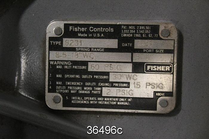 Unused Fisher S201 Pressure Reducing Gas Regulator #36496