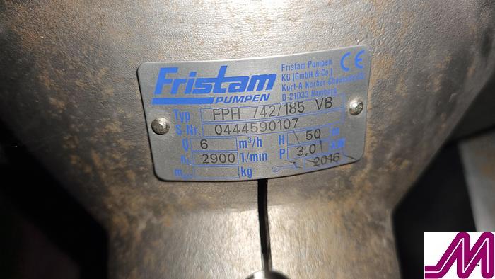 2016 Unused High Pressure Centrifigal Pump Fristam FPH 742 / 185 VB