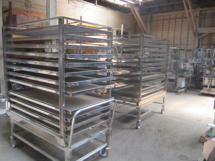 Used Cart, 57" x 30", Tray, S/st, Portable, 12 Trays, (2) #C739949