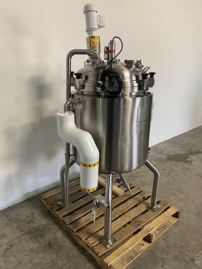 Used Allegheny Bradford 171 Liter Stainless Steel Jacketed Reactor 45 PSI w/ Agitator