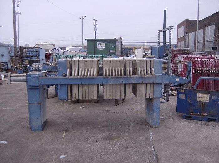 Used 11.5 CU. FT. JWI FILTER PRESS – POLYPRO. – 800 MM – C.G.R.