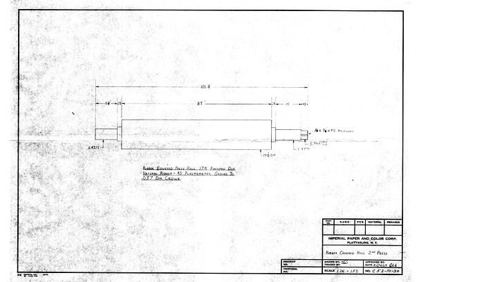 Used Sandy Hill  Second Press, 18" Dia. X 96" Face Top Stonite Roll, 16" Dia. X 95" Face Bottom Rc Blind Drilled Roll.  Rolls Only, No Framework. #20215