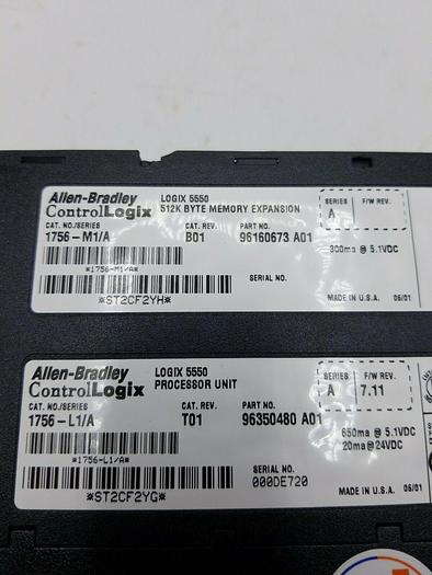 Used Allen Bradley 1756-L1/A, 1756-M1/A