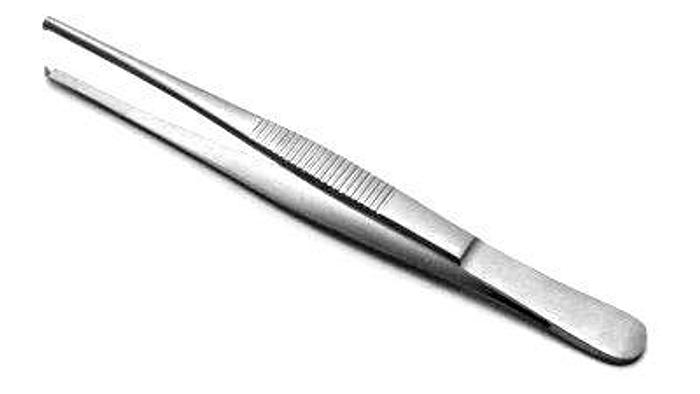 Used Forceps Tissue Dissecting Standard Point 1 in 2 Teeth 125mm (5in)