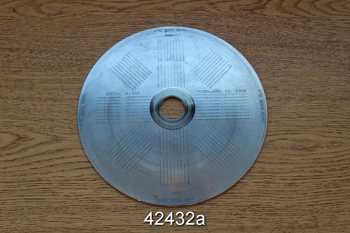 Used Pulmac Shiv Analyzer Disc, .004" (.10mm) slots #42432