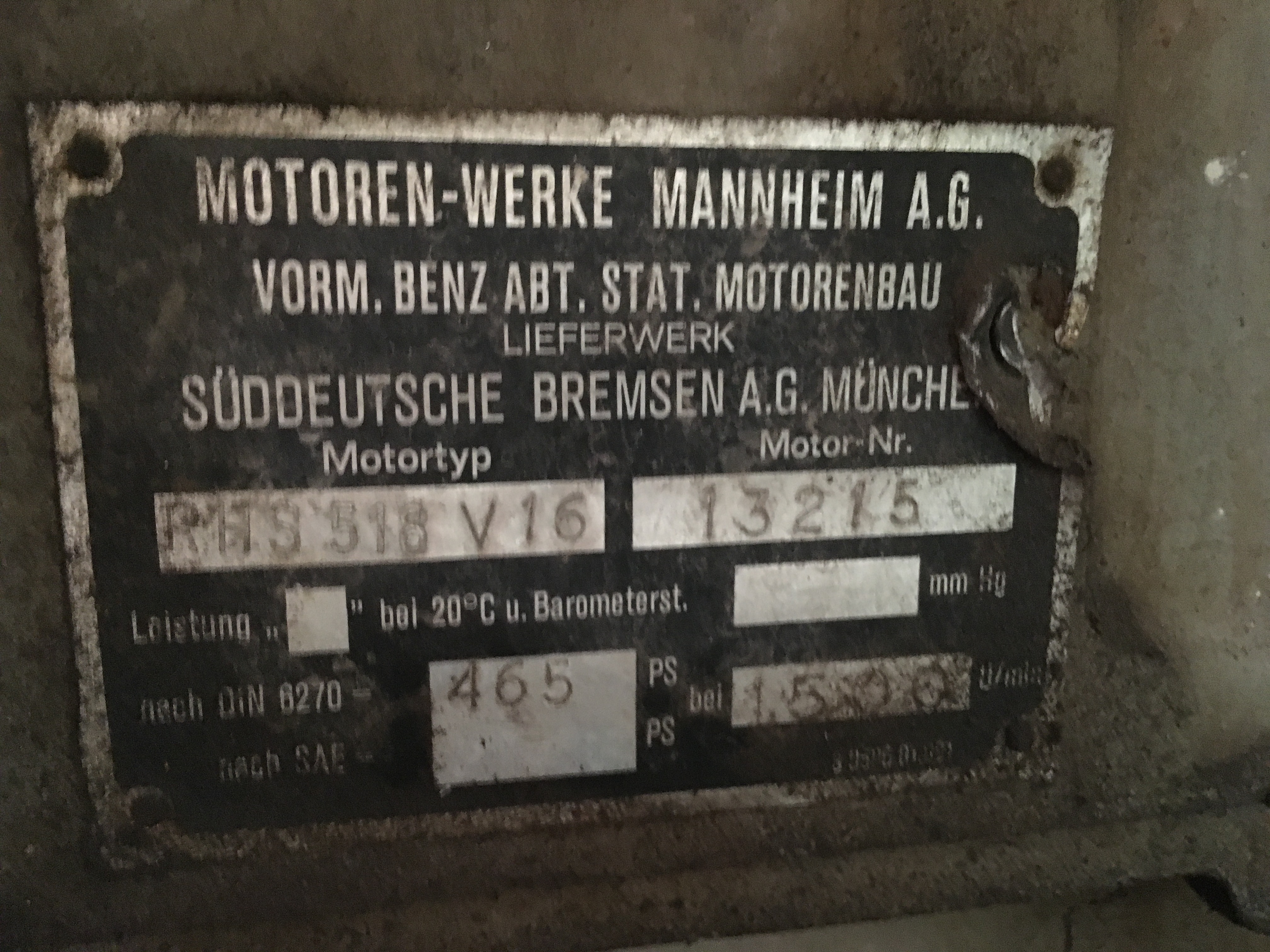 Used 1975 MWM RHS 518-V16