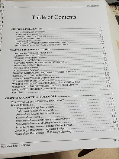 Used Omega User's Guide/Manual Instru Net Analog/Digital Input/Output System