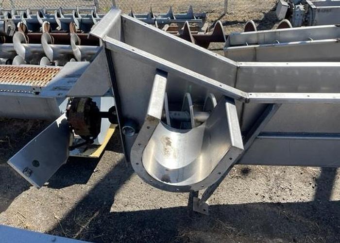 Used 14.5' Long x 11" Wide Stainless Steel Auger Screw Conveyor