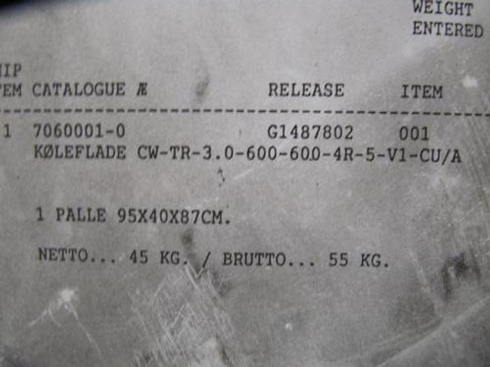 Brugt Køler CW-TR-3.0-600-600-4R-5-V1-CU/A