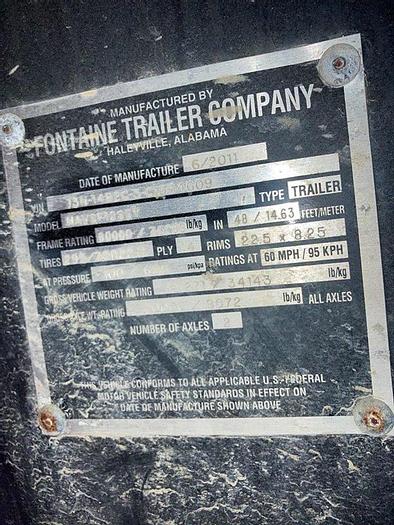 Used 2012 Fontaine Velocity Flatbed Trailer