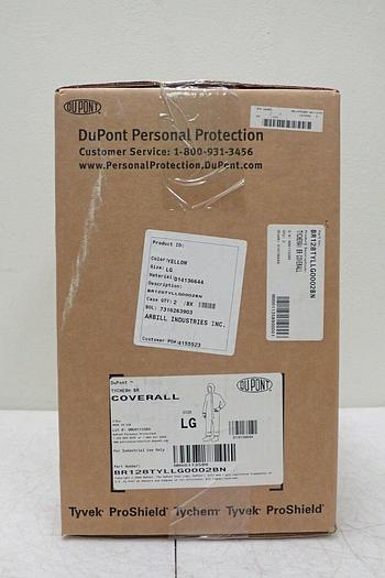 Used Dupont Tychem BR BR128TYLLG0002BN Yellow Coverall, Size LG, 2/Box