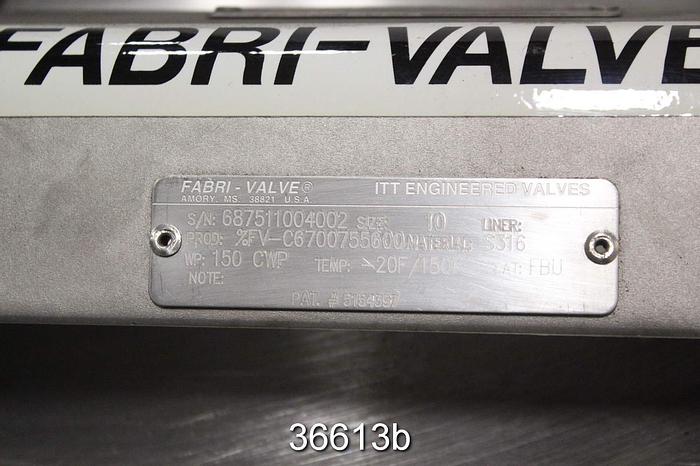 Used Fabri 10" Hand Operated Knife Gate Valve, FV-C6700755600 #36613