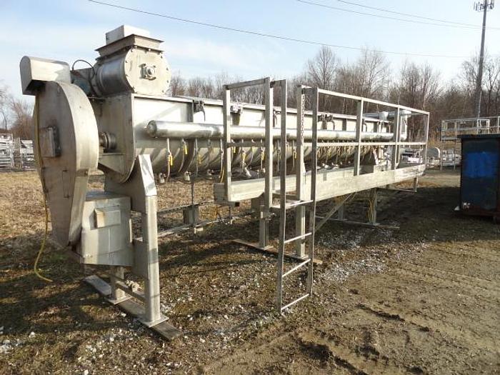 Used GEM Thermascrew Blancher; 24"Diameter x 20' Long