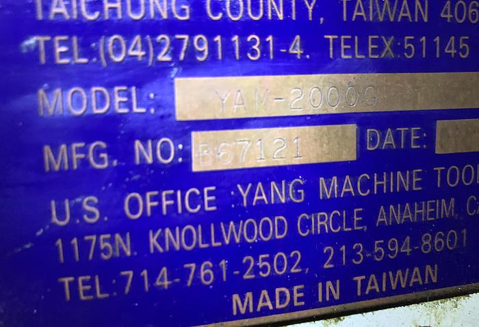 Used YAM MODEL 2000G 17" X 80" ENGINE LATHE