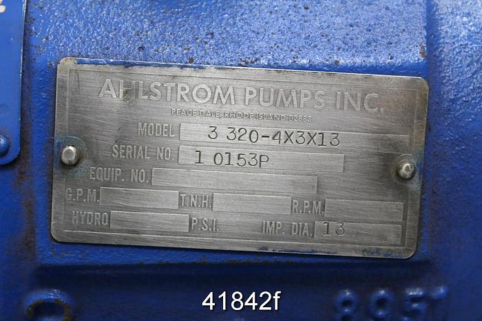 Used Sulzer 3320-4x3x13 Pump Power End, 9-Vane 13" Stainless Steel Impeller #41842